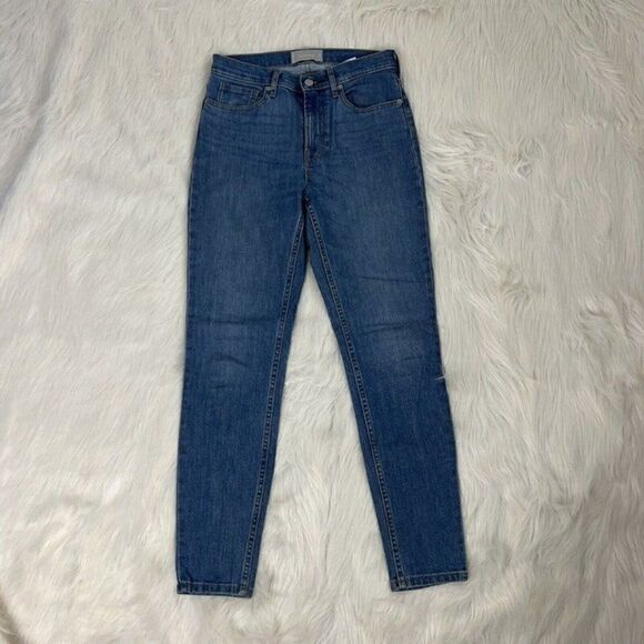 Everlane Womens High Rise Medium Wash Skinny Denim Stretch Jeans Size 27 - Picture 1 of 8